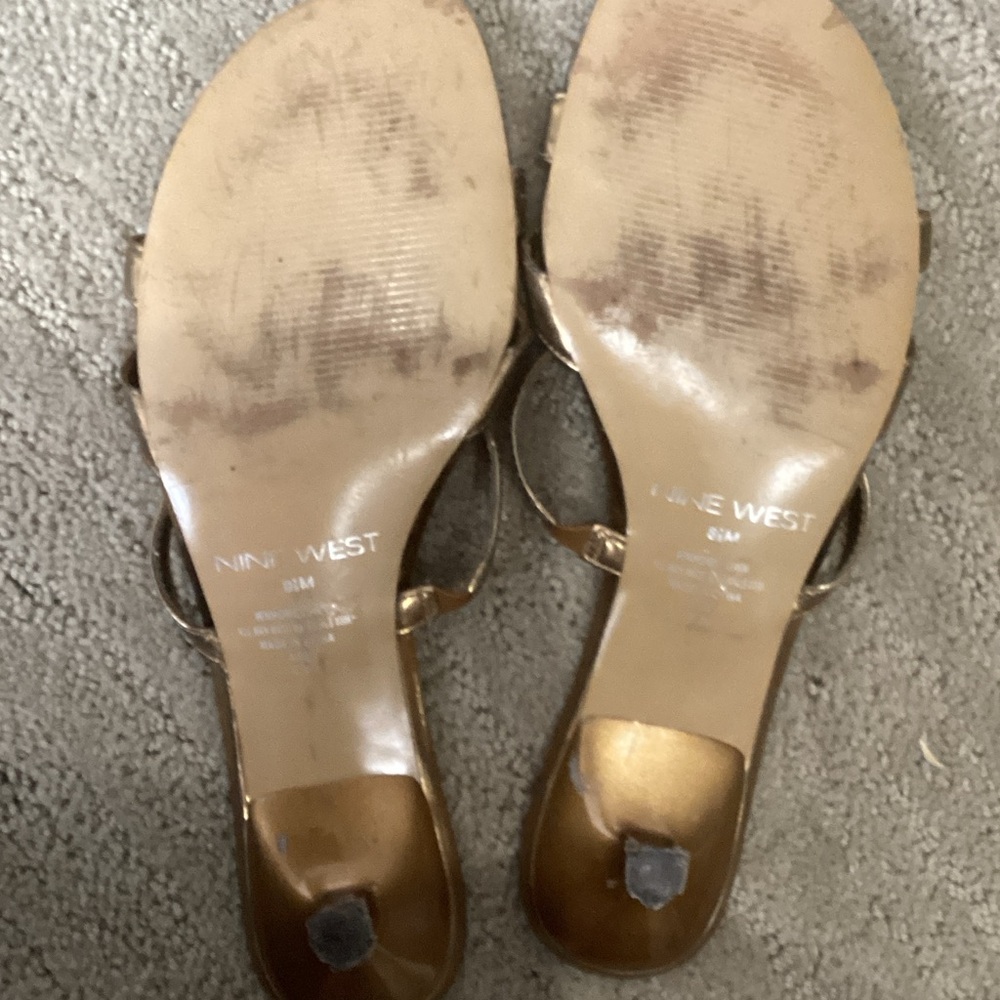Nine West Metallic Gold Sandals - Picture 4 of 4